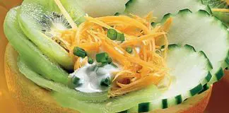 Salada de pepino e kiwi