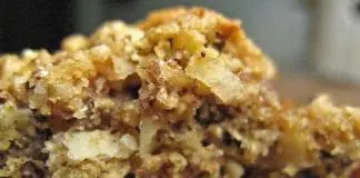 Crumble de maçã, banana e chocolate Vegan