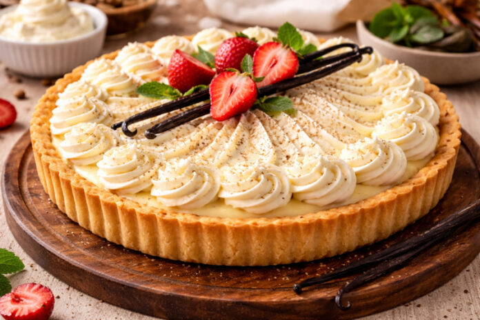 Tarte de Baunilha Sobremesa cremosa, clássica e fácil