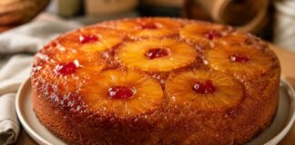 Bolo de ananás invertido: Uma receita húmida, dourada e fácil de cortar