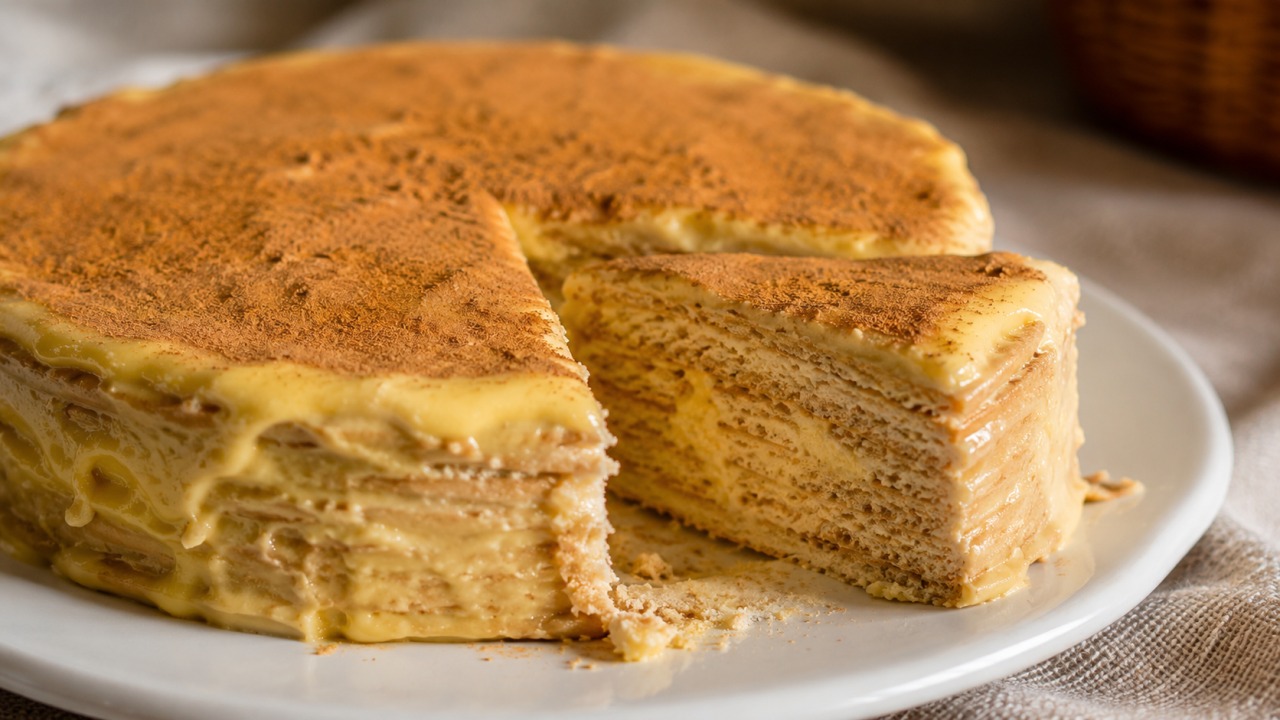 Bolo de bolacha com canela: A sobremesa clássica com um toque aromático