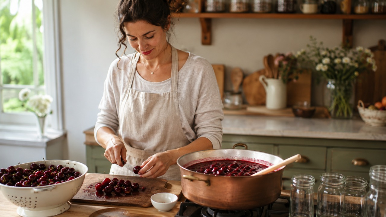Compota de cereja caseira: Receita simples, brilhante e cheia de sabor