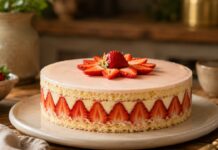 Fraisier clássico: A tarte de morangos francesa que impressiona pela leveza e equilíbrio