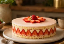 Fraisier clássico: A tarte de morangos francesa que impressiona pela leveza e equilíbrio