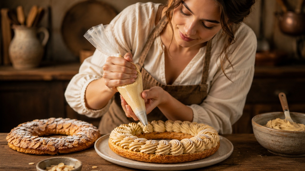 Paris-brest caseiro, a sobremesa francesa com recheio cremoso e massa leve