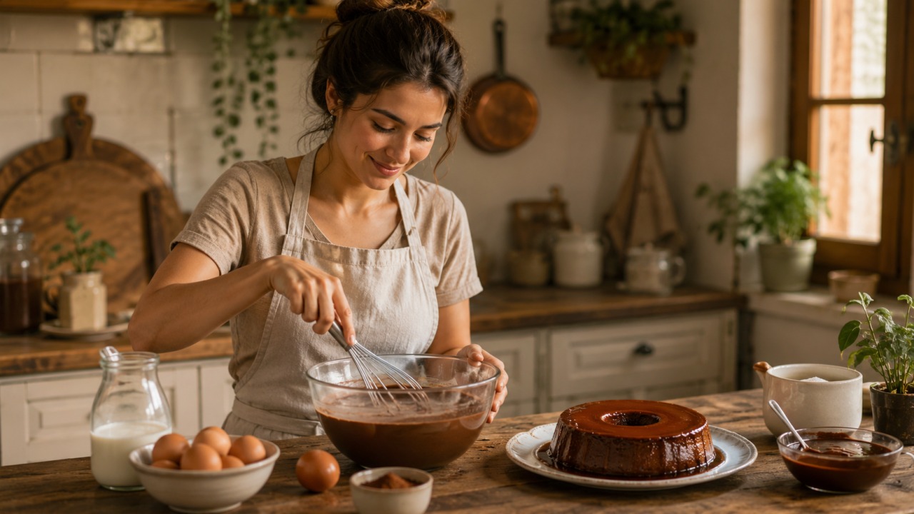 Pudim de chocolate cremoso e fácil para impressionar sem complicações