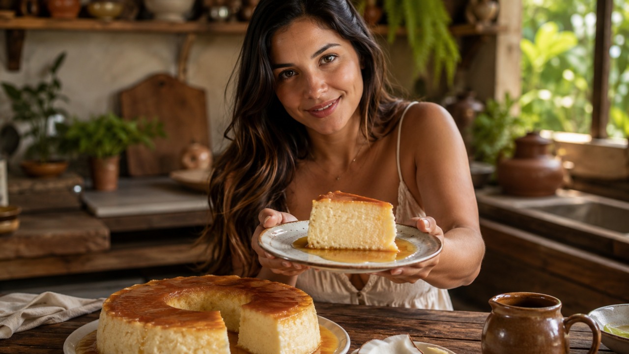Pudim de coco cremoso e leve para fazer em casa