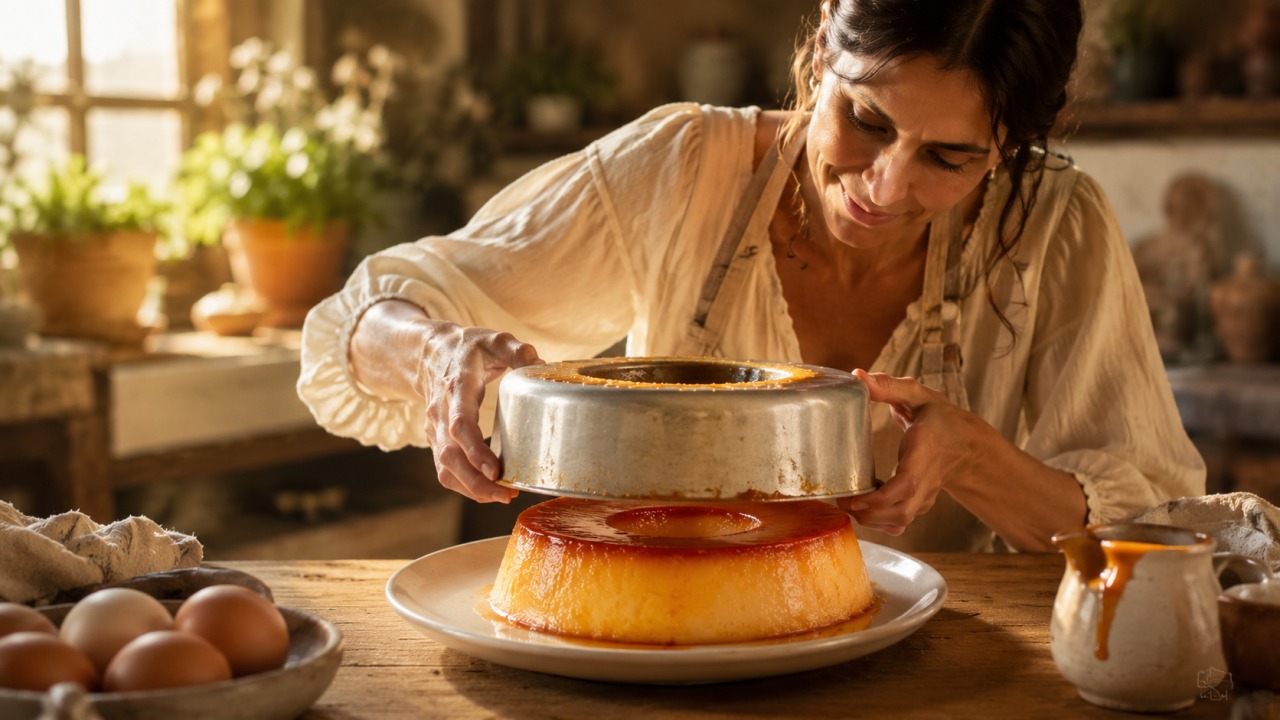 Pudim de ovos cremoso com caramelo, o clássico que nunca falha