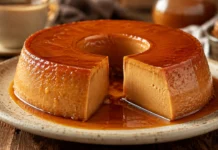 Pudim de doce de leite cremoso que fica pronto sem complicações