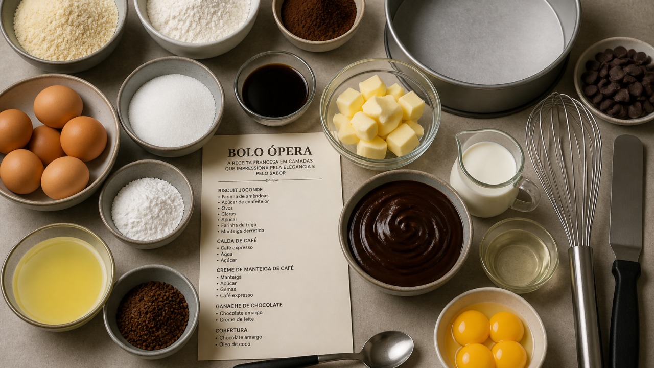 Bolo ópera, a receita francesa em camadas que impressiona pela elegância e pelo sabor