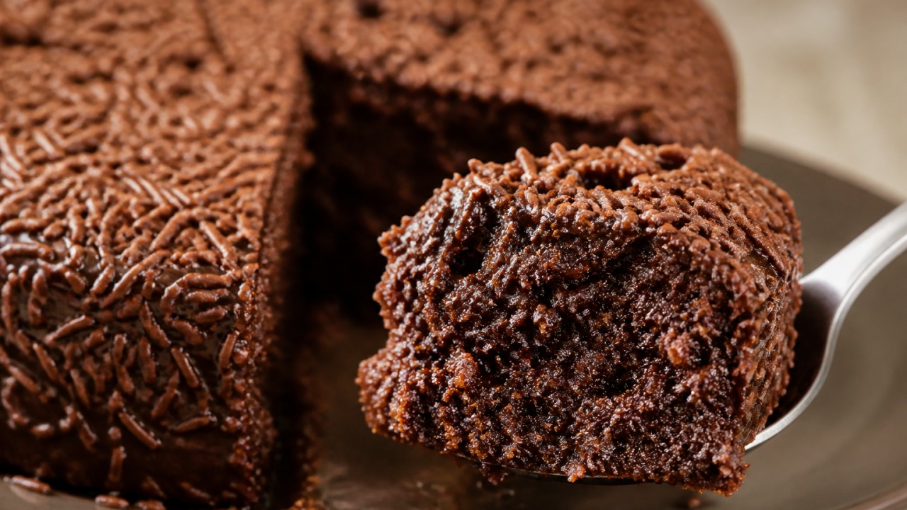 Ninho de chocolate caseiro com textura leve e acabamento bonito