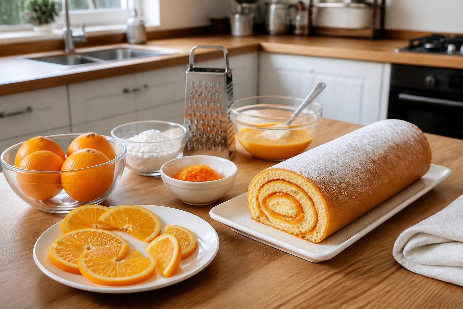 Torta de laranja fofa e húmida, com sabor intenso e preparação simples