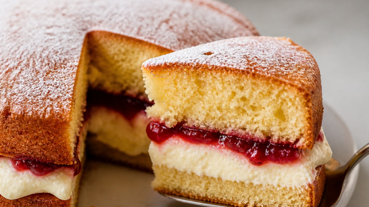 Victoria sponge cake, o bolo inglês simples que fica leve, fofo e elegante