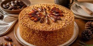 Bolo de Pinhão húmido e aromático para partilhar Contexto editorial sobre Bolo de Pinhão
