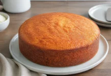 Bolo de Requeijão fofo e húmido para o lanche Contexto editorial sobre Bolo de Requeijão