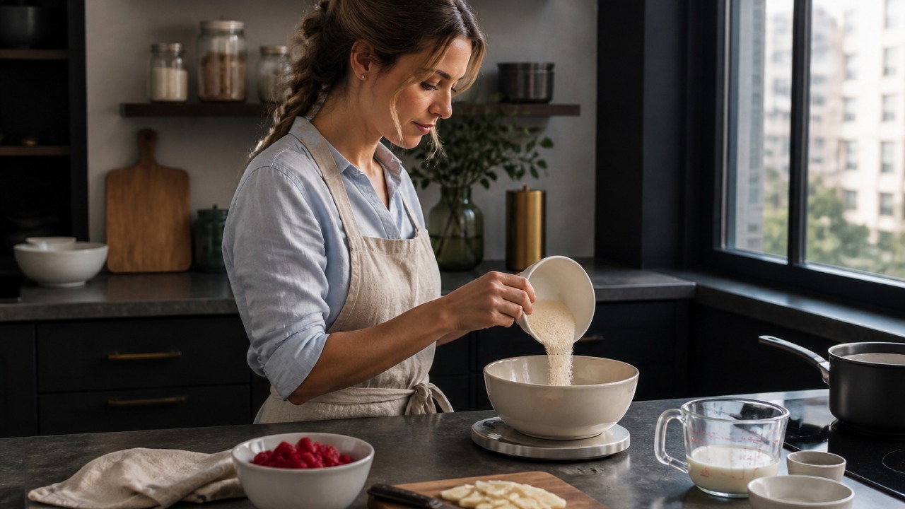 Análise prática de Mousse de chocolate branco com framboesas frescas