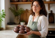 Pão de Queijo de Chocolate com interior macio e sabor intenso Contexto editorial sobre Pão de Queijo de Chocolate