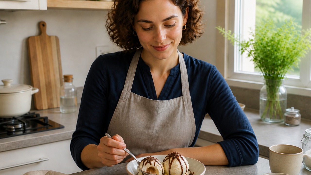 Avaliação responsável de Petit gâteau com bola de gelado