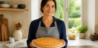 Tarte de coco e leite condensado com base crocante Contexto editorial sobre Tarte de coco e leite condensado