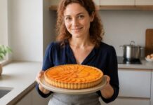 Contexto editorial sobre Tarte de natas e pêssego