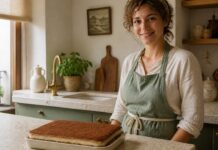 Tiramisù clássico com camadas cremosas e sabor intenso a café Contexto editorial sobre Tiramisù clássico
