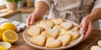 Contexto editorial sobre biscoitos de manteiga com limão