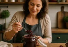 Doce de ginja caseiro com textura rica e sabor equilibrado Contexto editorial sobre Doce de ginja
