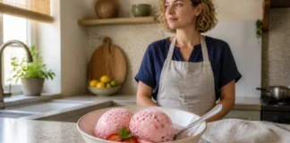 Contexto editorial sobre gelado de morango