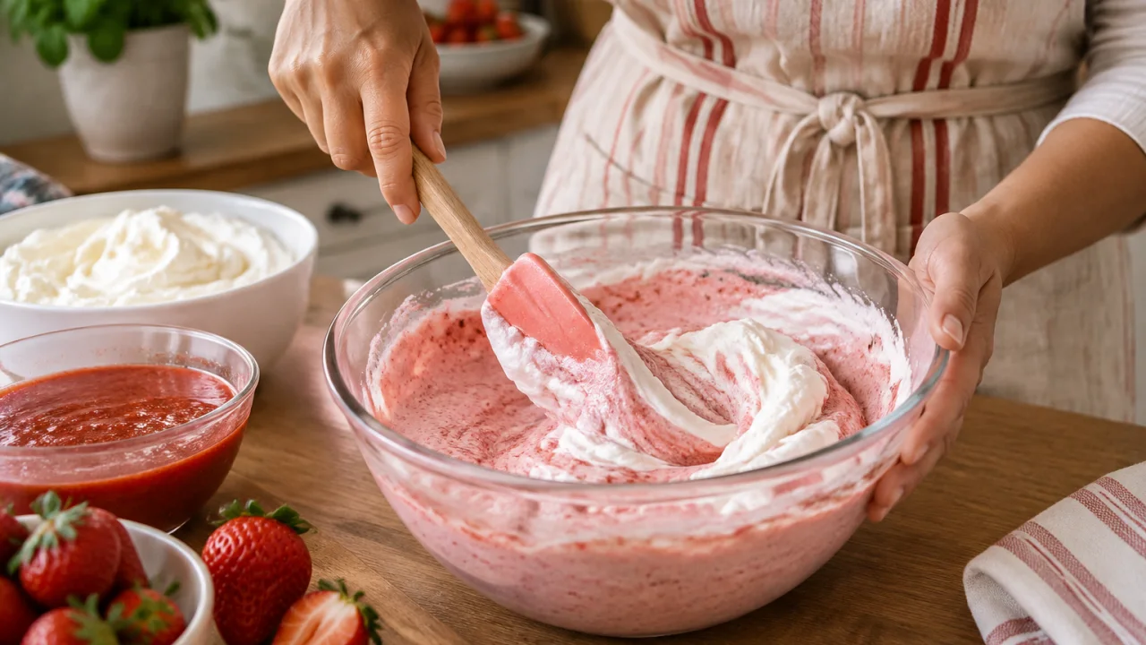 Mousse Rápida de Morango com Natas
