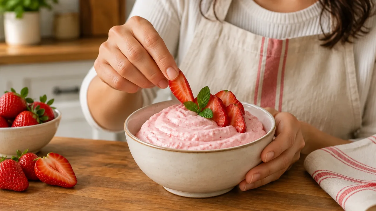 Avaliação responsável de Mousse rápida de morango com natas