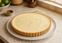 Tarte gelada de bolacha com recheio cremoso Contexto editorial sobre Tarte gelada de bolacha