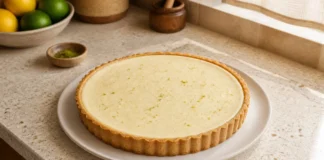 Tarte gelada de bolacha com recheio cremoso Contexto editorial sobre Tarte gelada de bolacha