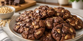 Apresentação final de Bolachas de chocolate com pinhões