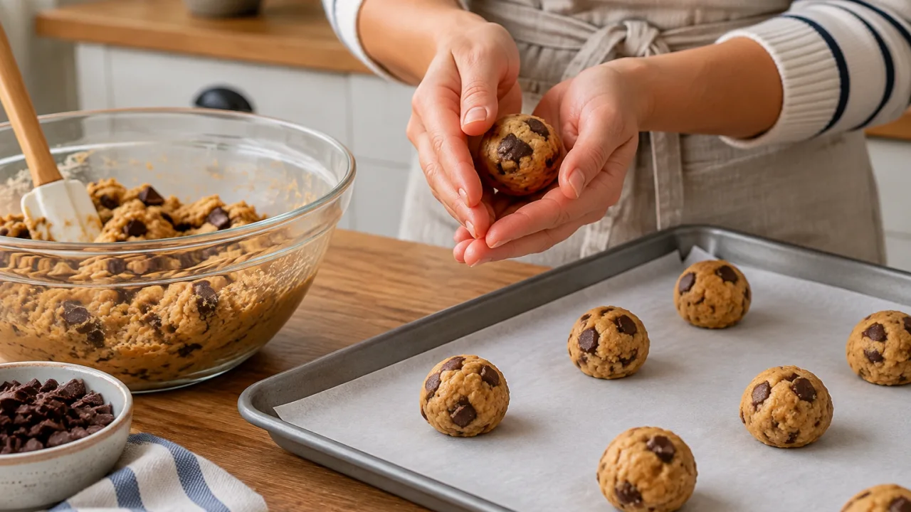Etapa de preparação de Bolachas de manteiga de amendoim com chocolate