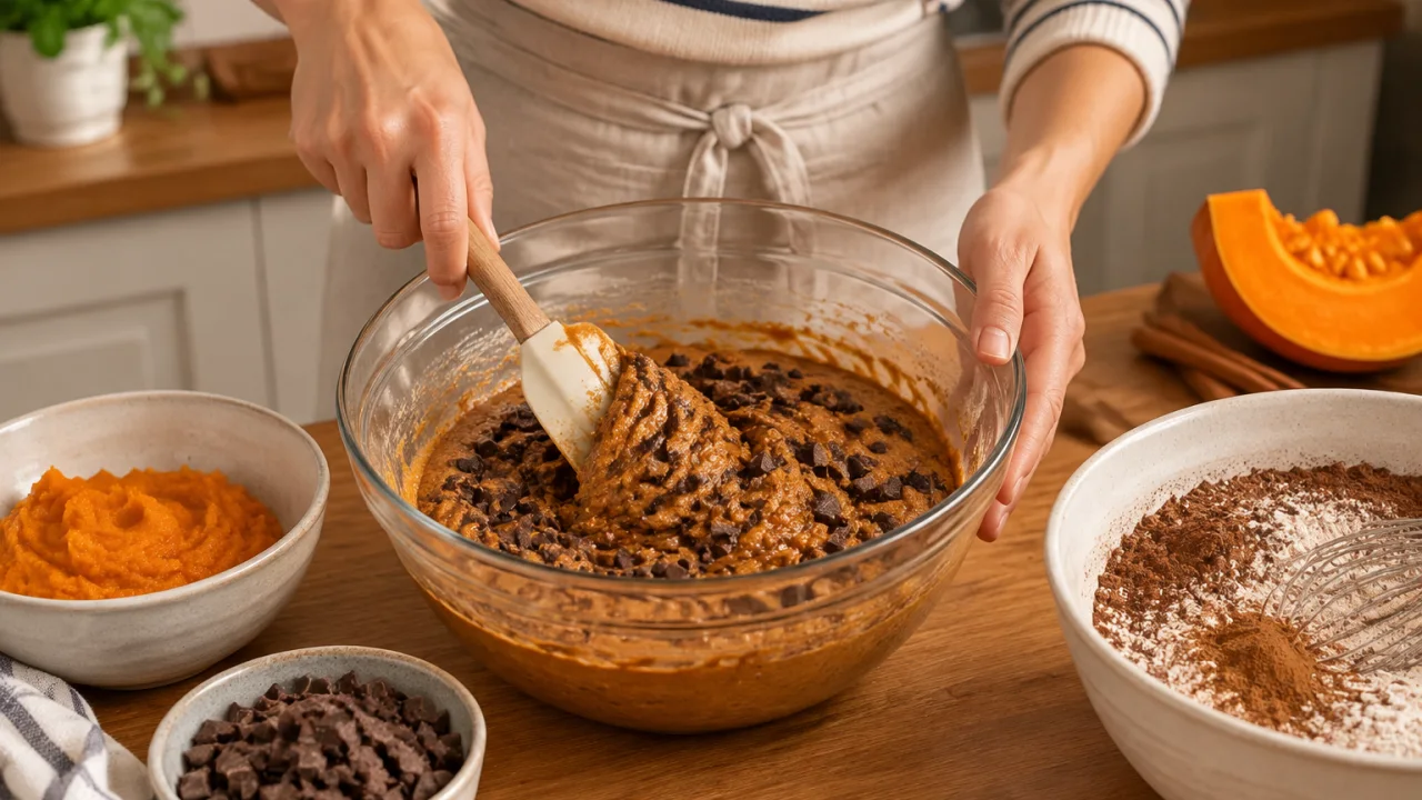Preparação dos ingredientes de Bolo de abóbora e chocolate com canela