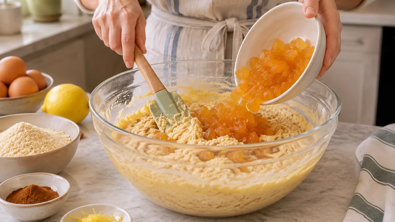 Etapa de preparação de Bolo húmido de amêndoa e gila sem farinha