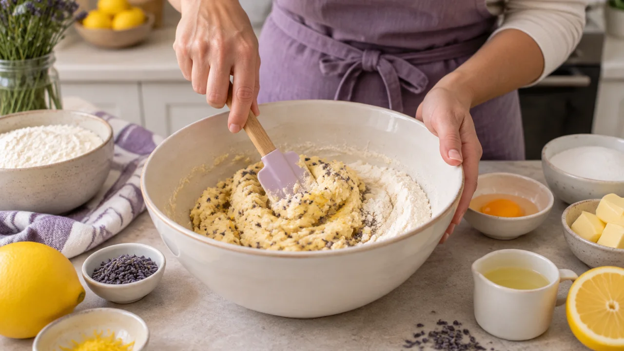 Preparação dos ingredientes de Corações de limão e alfazema com Glacê cítrico