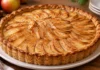 Apresentação final de Tarte de maçã light com recheio macio e canela