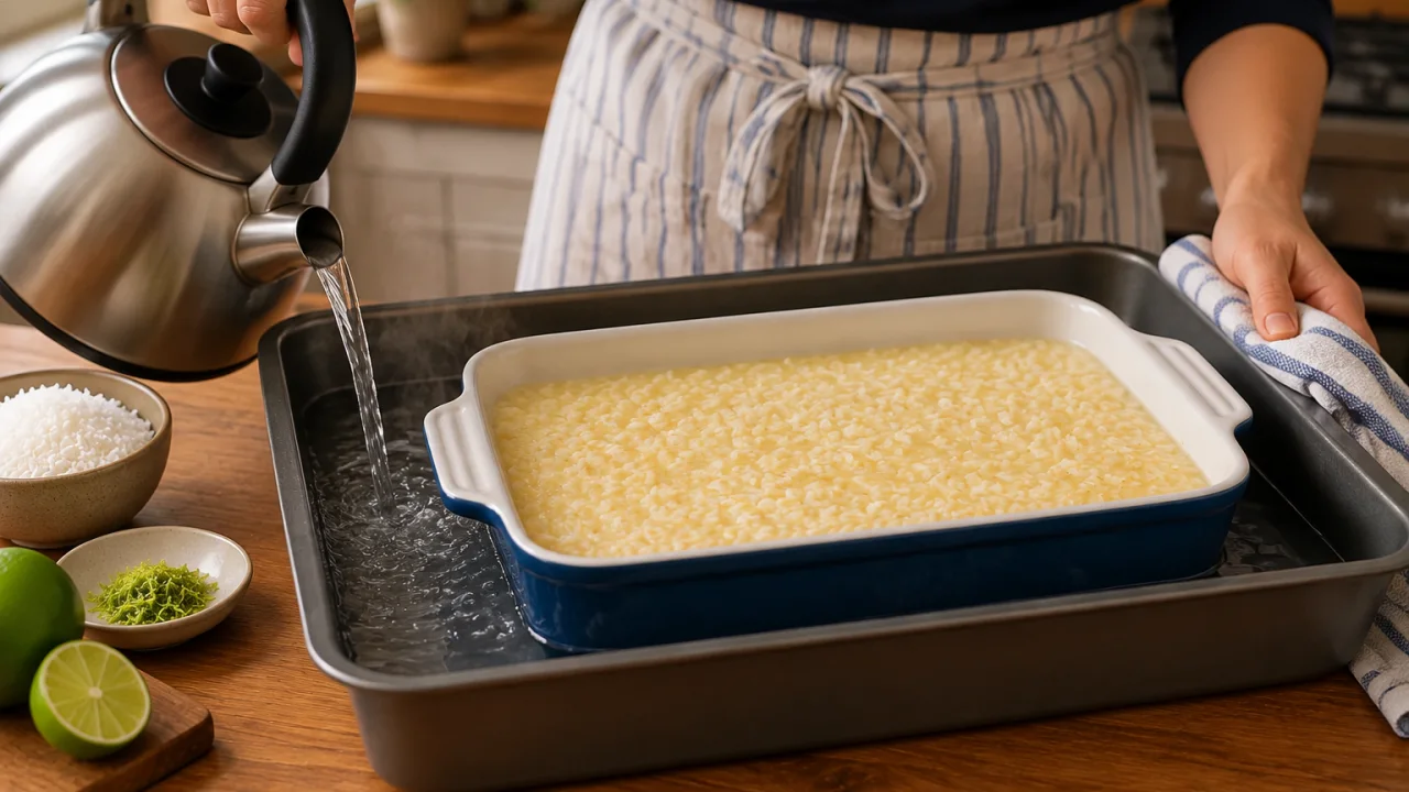 Etapa de preparação de Tentação de coco sem farinha, cremosa e dourada